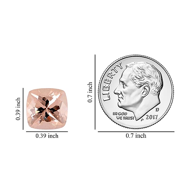 Shop Lc Certified & Appraised AAAA Marropino Morganite (Cush 10x10 Mm) 4.00 Ctw