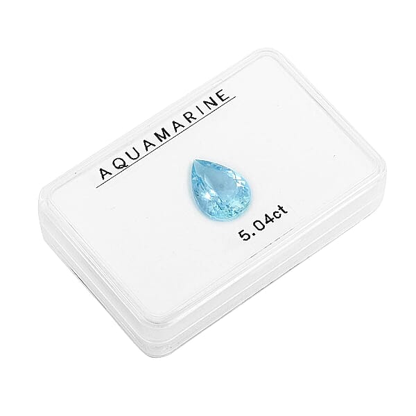 Shop Lc Certified & Appraised AAAA Santa Maria Aquamarine (Pear 14x10.2 Mm) 5.04 Ctw