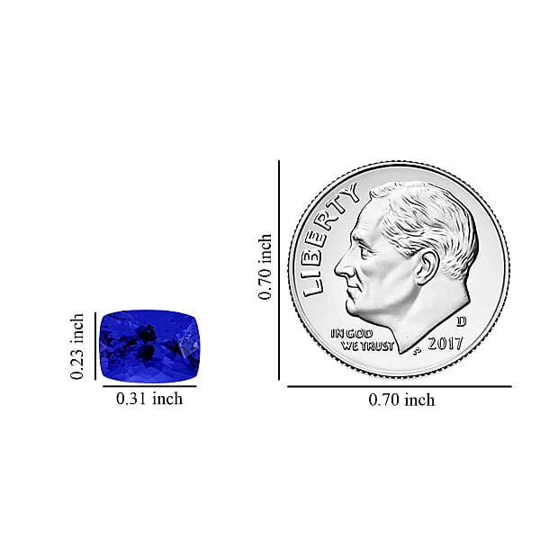 Shop Lc Certified & Appraised AAAA Tanzanite (Cush 8x6 Mm) 1.50 Ctw
