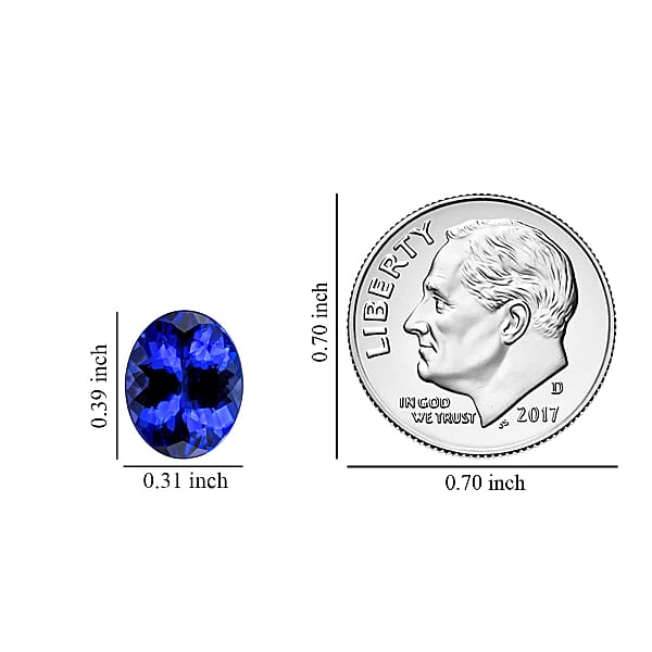 Shop Lc Certified & Appraised AAAA Tanzanite (Ovl 10x8 Mm) 2.50 Ctw