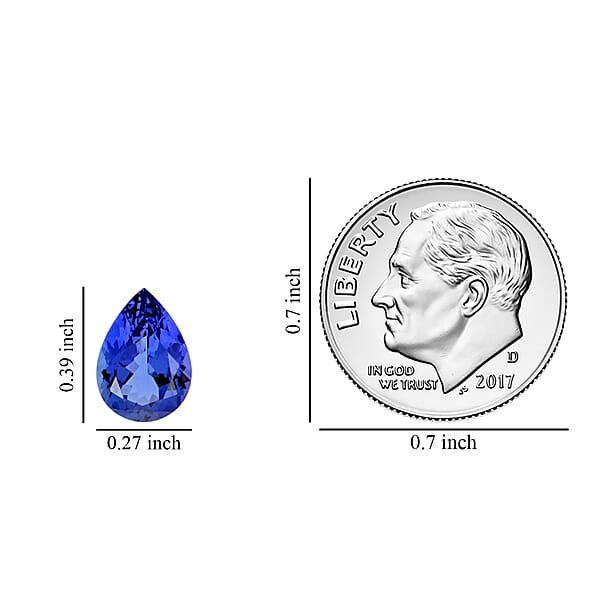 Shop Lc Certified & Appraised AAAA Tanzanite (Pear 10x7 Mm) 2.00 Ctw