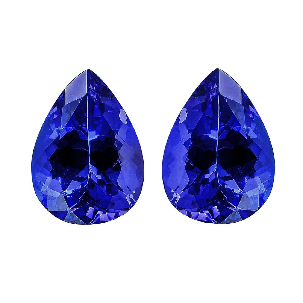 shop lc Certified & Appraised AAAA Tanzanite Set of 2 (Pear 8x6 mm) 2.00 ctw