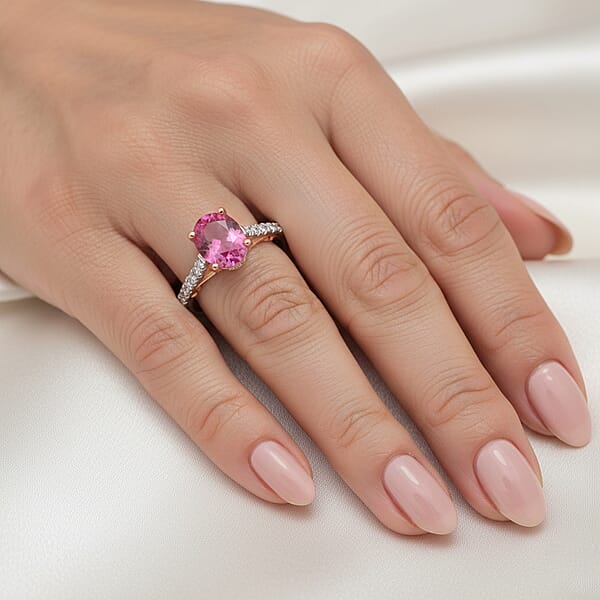 Shop Lc Certified & Appraised Iliana 18K Rose And White Gold AAA Montepuez Ruby And SI Diamond Ring 4.15 Grams 2.35 Ctw