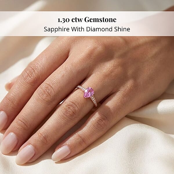 Shop Lc Certified & Appraised Iliana 18K Rose Gold AAA Madagascar Pink Sapphire And SI Diamond Ring 1.30 Ctw