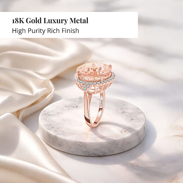 Shop Lc Certified & Appraised Iliana 18K Rose Gold AAA Marropino Morganite Diamond (SI) (0.46 Cts) Ring (6.30 G) 11.35 Ctw