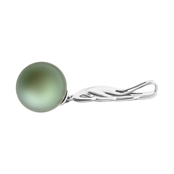 Shop Lc Certified & Appraised Iliana 18K White Gold AAA Tahitian Pearl 9.5-10mm Solitaire Pendant Without Chain
