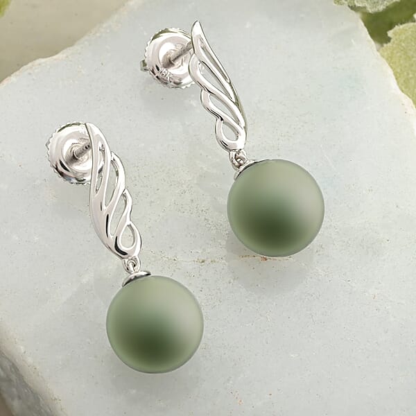 Shop Lc Certified & Appraised Iliana 18K White Gold AAA Tahitian Pearl 8.5-9mm Earrings