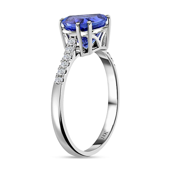 Shop Lc Certified & Appraised Iliana 18K White Gold AAA Tanzanite Ring Diamond Ring Diamond Gold Ring Wedding Rings 2.05 Ctw (Del. In 10-15 Days)