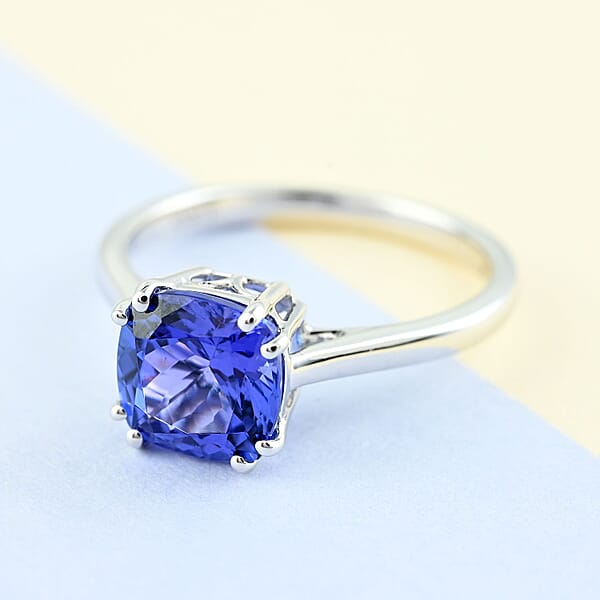Shop Lc Certified & Appraised Iliana 18K White Gold AAA Tanzanite Solitaire Ring 3 Grams 1.90 Ctw (Del. In 10-15 Days)