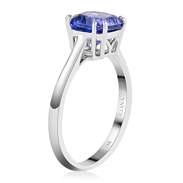 Shop Lc Certified & Appraised Iliana 18K White Gold AAA Tanzanite Solitaire Ring 3 Grams 1.90 Ctw (Del. In 10-15 Days)
