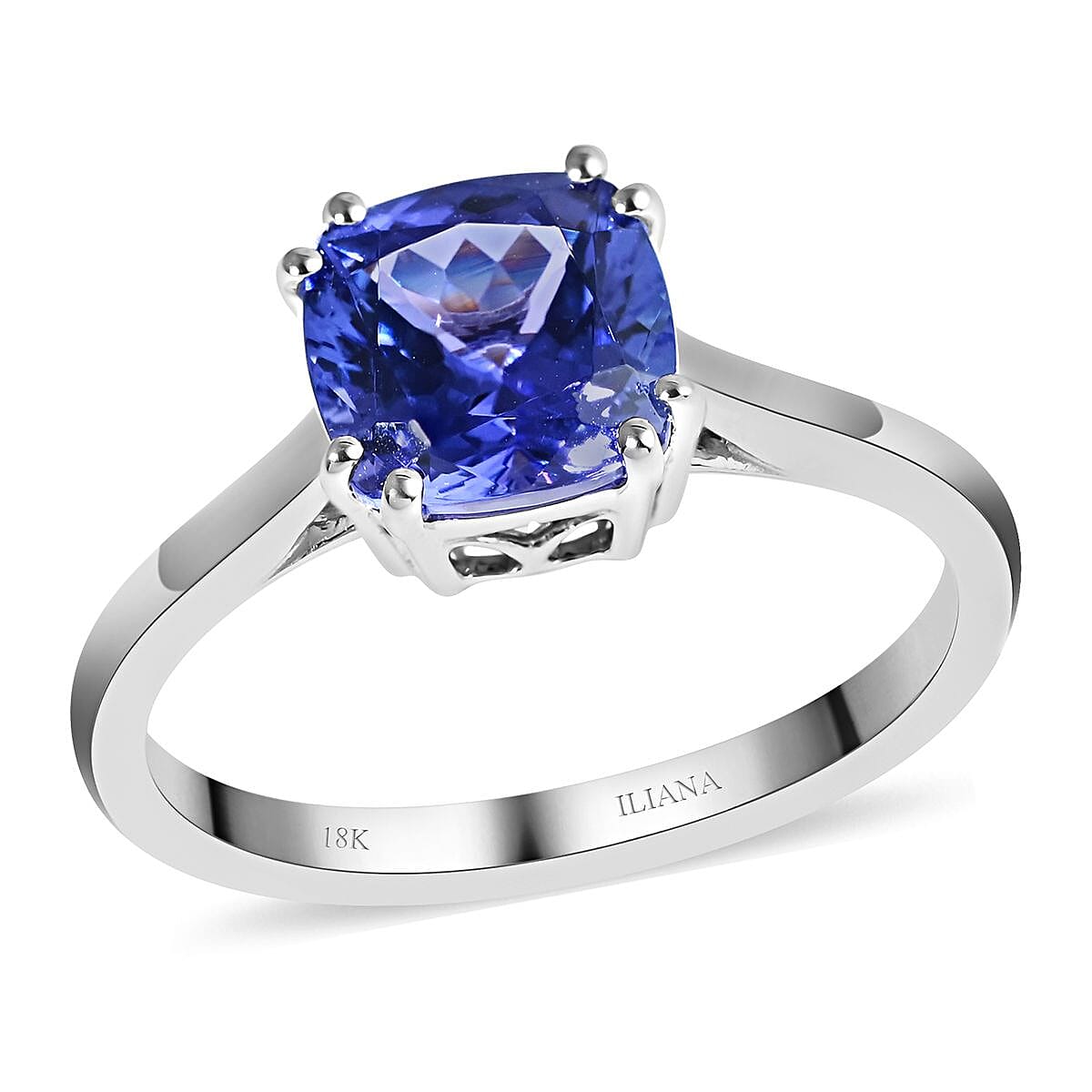 shop lc Certified & Appraised Iliana 18K White Gold AAA Tanzanite Solitaire Ring 3 Grams 1.90 ctw (Del. in 10-15 Days)