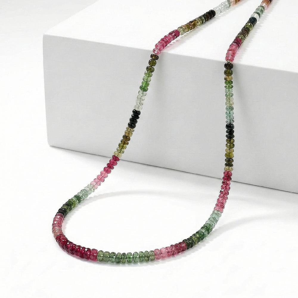shop lc Certified & Appraised Iliana 18K Yellow Gold AAA Multi-Tourmaline Beaded Necklace 18-20 Inches 75.00 ctw