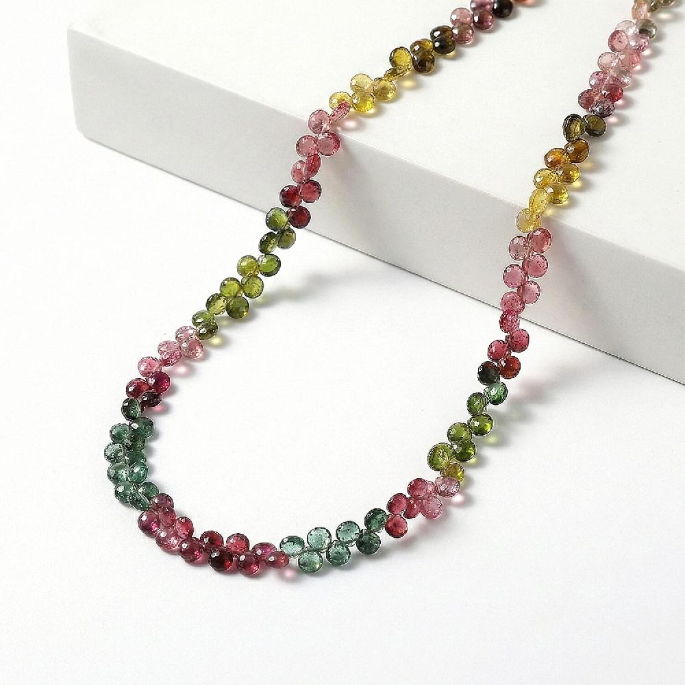 shop lc Certified & Appraised Iliana 18K Yellow Gold AAA Multi-Tourmaline Beaded Necklace (18 Inches) with 2 Inch Extender 60.00 ctw