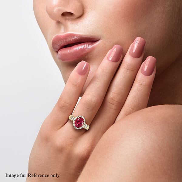 Shop Lc Certified & Appraised Iliana 18K Yellow Gold AAA Ouro Fino Rubellite And G-H SI Diamond Ring 4.20 Grams 3.00 Ctw