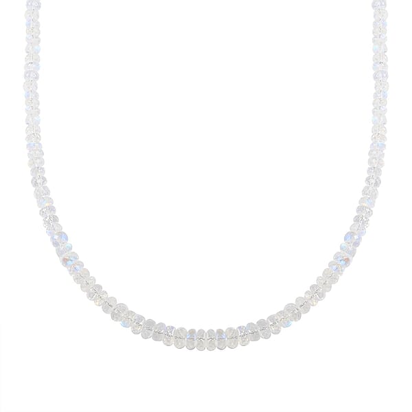 Shop Lc Certified & Appraised Iliana 18K Yellow Gold AAA Rainbow Moonstone Beaded Necklace 18 Inches 105.00 Ctw