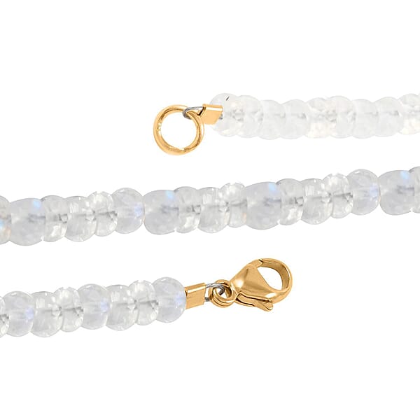 Shop Lc Certified & Appraised Iliana 18K Yellow Gold AAA Rainbow Moonstone Beaded Necklace 18 Inches 105.00 Ctw