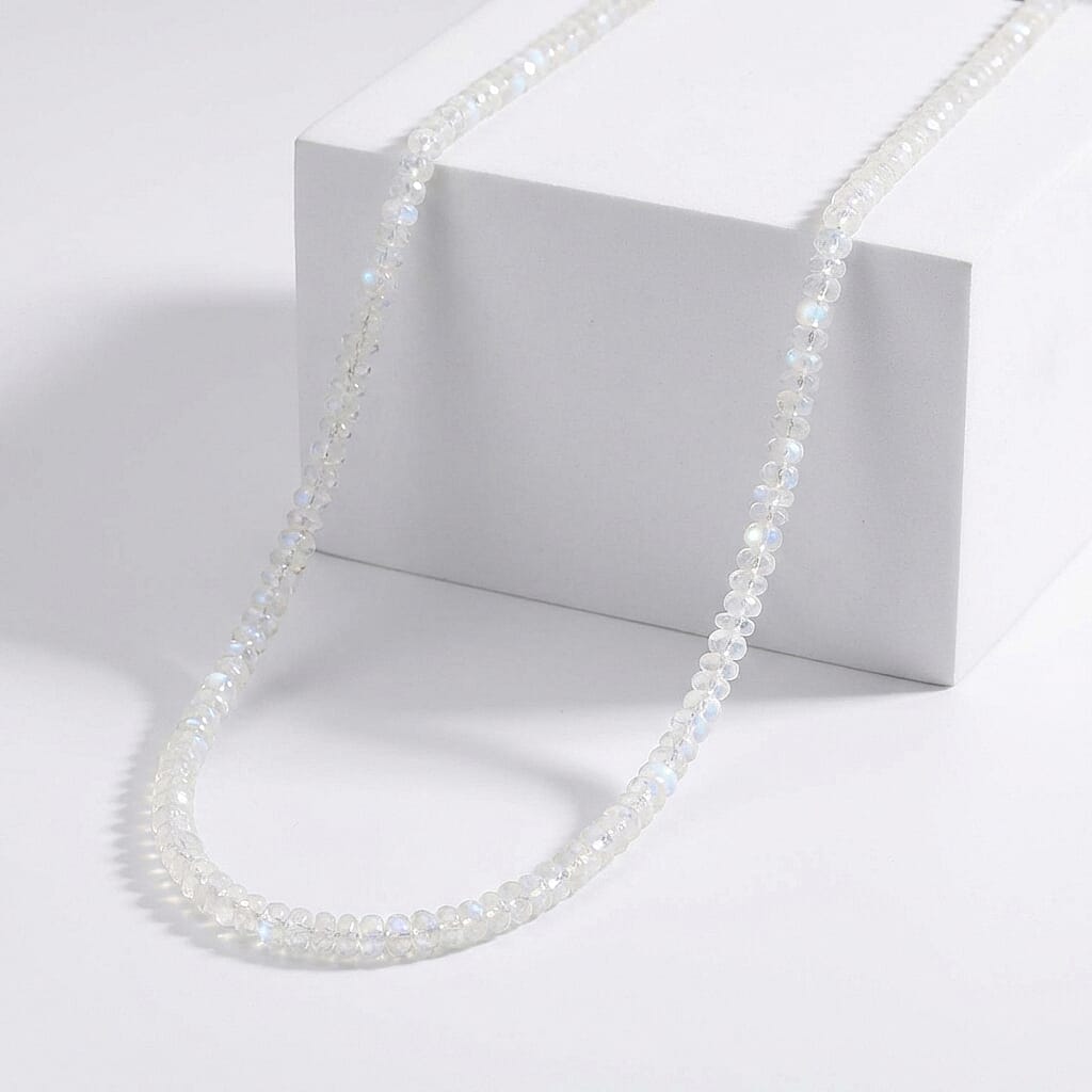 shop lc Certified & Appraised Iliana 18K Yellow Gold AAA Rainbow Moonstone Beaded Necklace 18 Inches 105.00 ctw