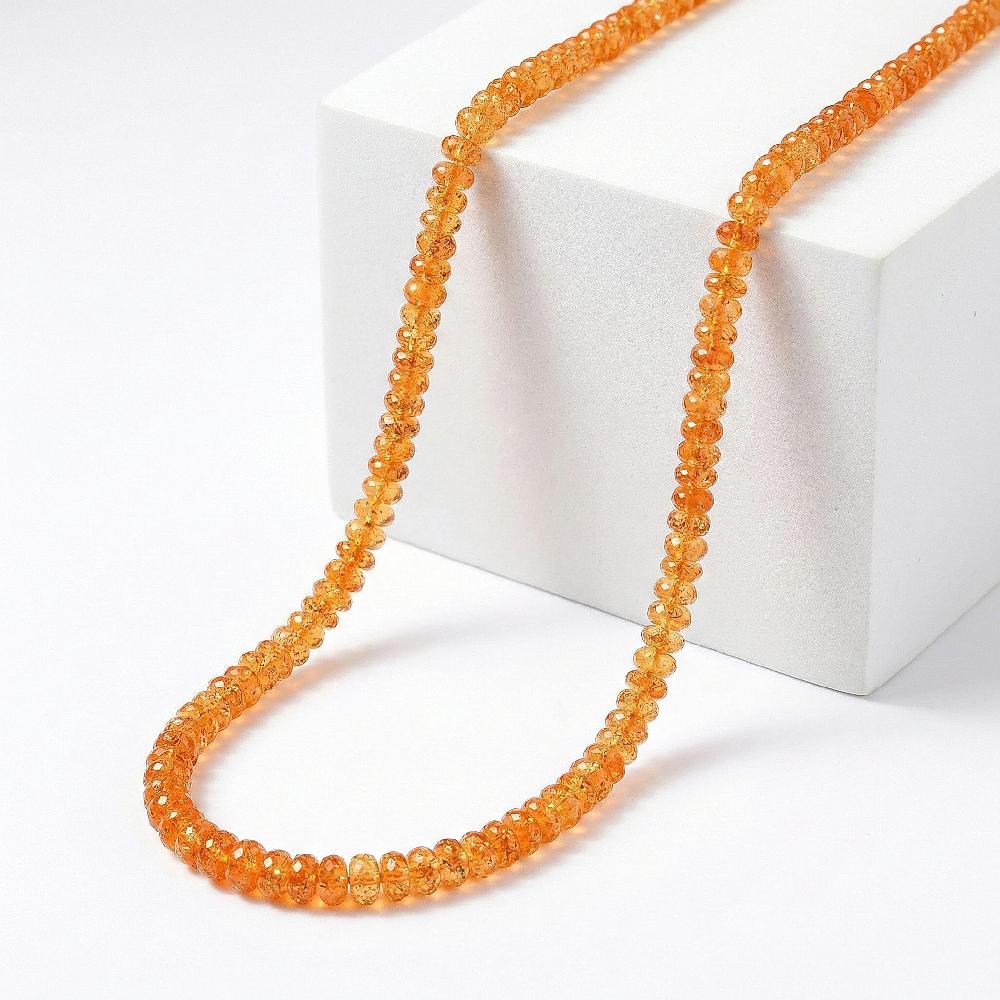shop lc Certified & Appraised Iliana 18K Yellow Gold AAAA Viceroy Spessartine Garnet Beaded Necklace 18-20 Inches 65.00 ctw