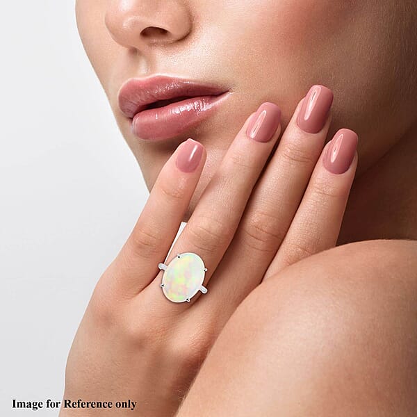 Shop Lc Certified & Appraised Iliana AAA Ethiopian Welo Opal 8.35 Ctw Solitaire Ring In 18K White Gold (Size 10.00