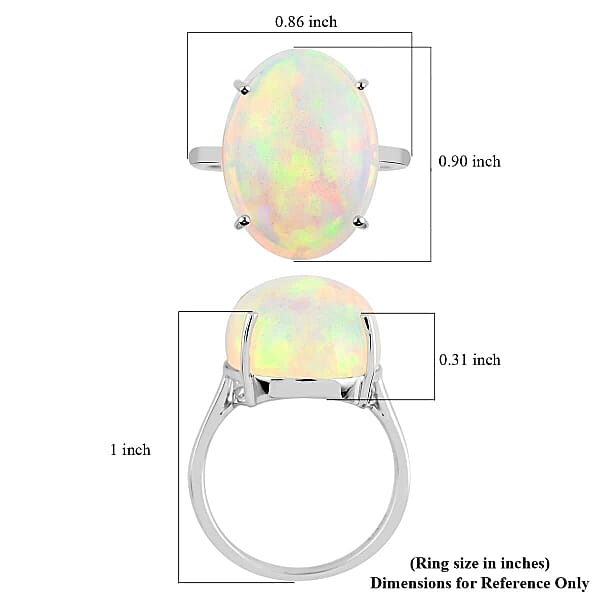 Shop Lc Certified & Appraised Iliana AAA Ethiopian Welo Opal 8.35 Ctw Solitaire Ring In 18K White Gold (Size 10.00