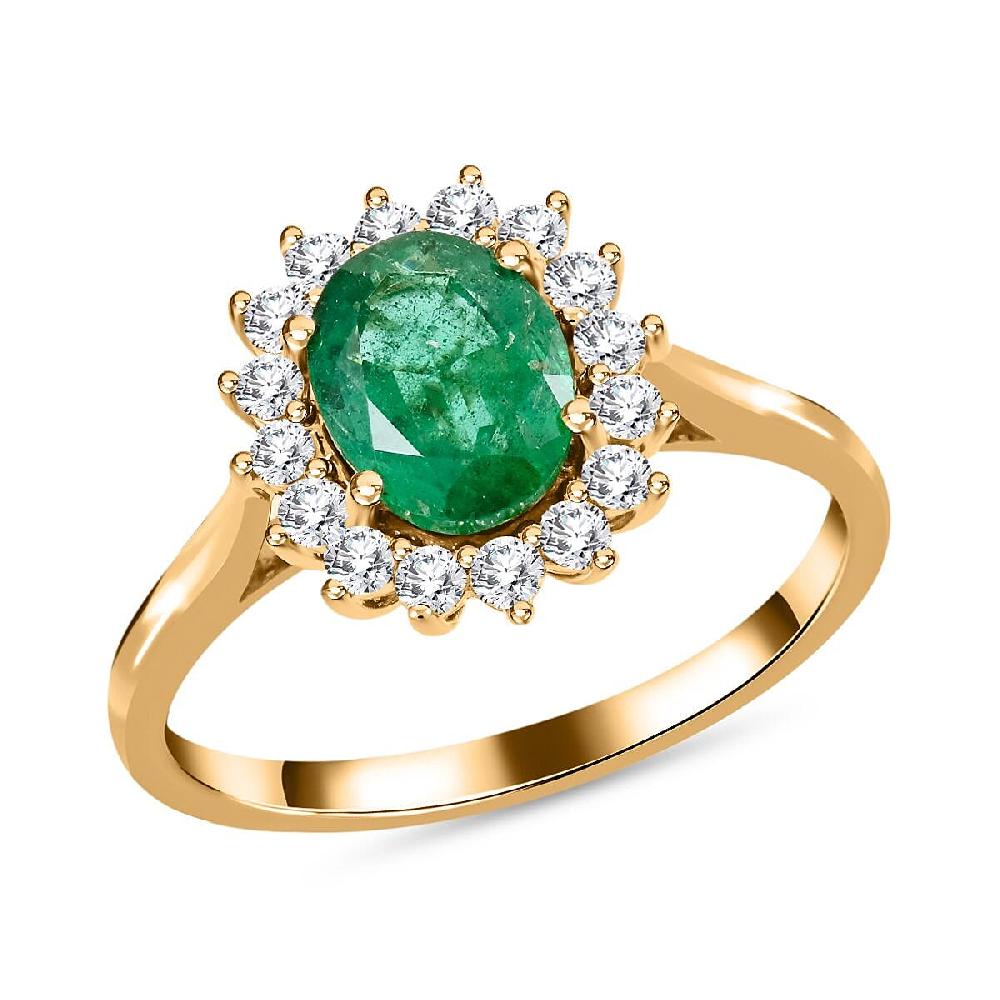 shop lc Certified & Appraised Iliana AAA Kagem Zambian Emerald and G-H SI Diamond 2.15 ctw Ring in 18K Yellow Gold 4.50 Grams