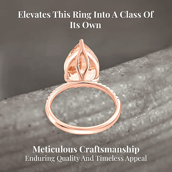 Shop Lc Certified & Appraised Iliana AAA Marropino Morganite And G-H SI Diamond 6.35 Ctw Ring In 18K Rose Gold