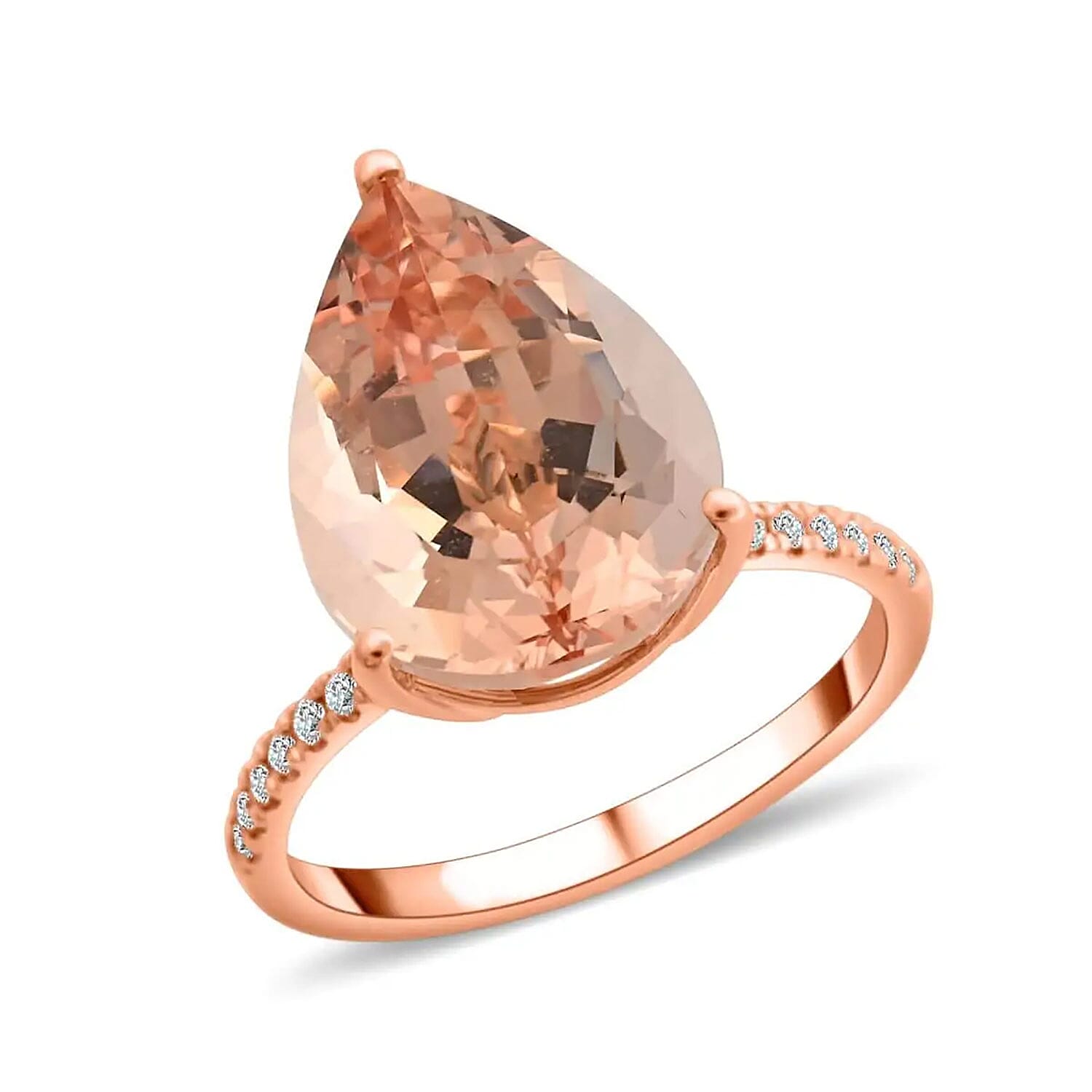 shop lc Certified & Appraised Iliana AAA Marropino Morganite and G-H SI Diamond 6.35 ctw Ring in 18K Rose Gold