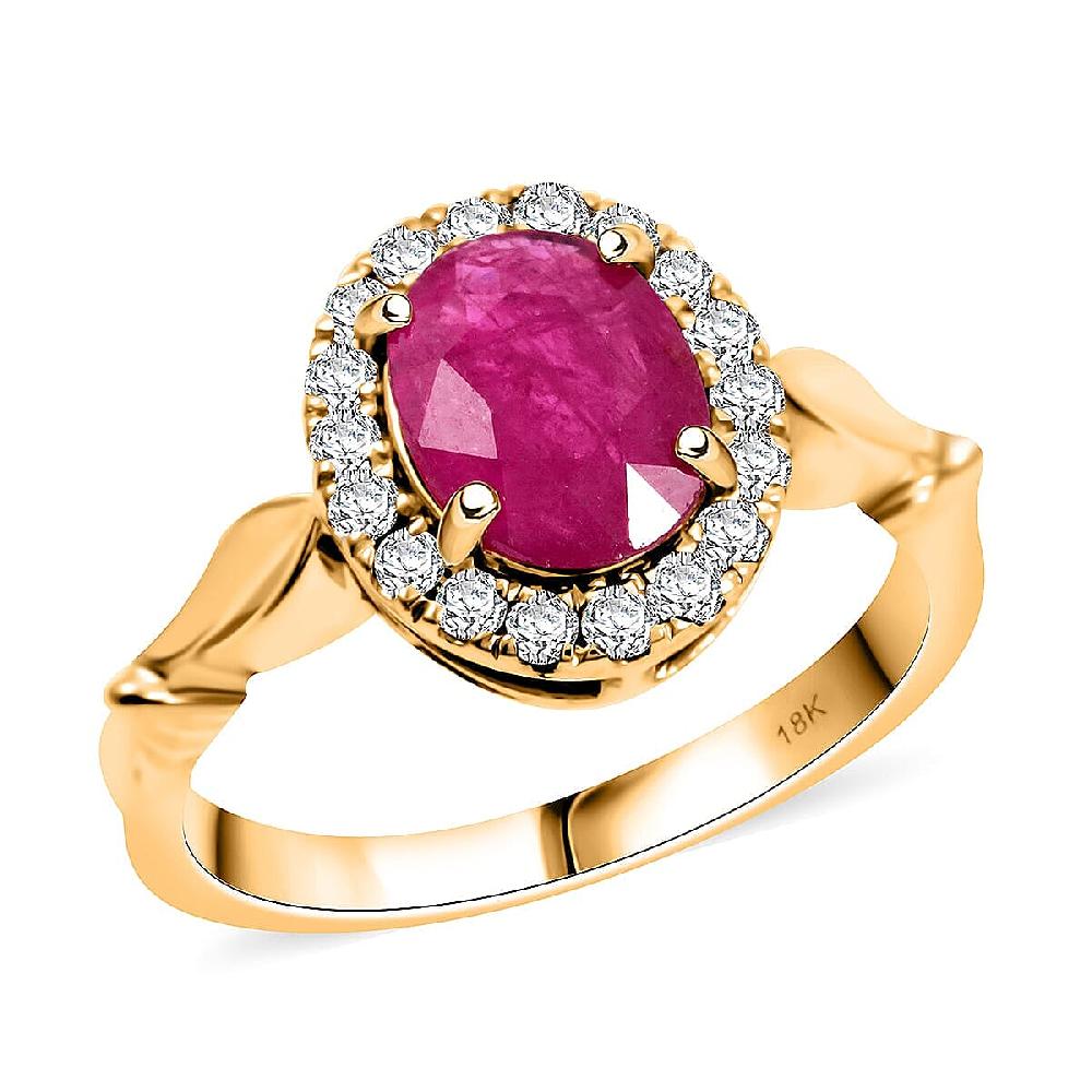 shop lc Certified & Appraised Iliana AAA Montepuez Ruby and G-H SI Diamond 2.50 ctw Ring in 18K Yellow Gold 5.42 Grams