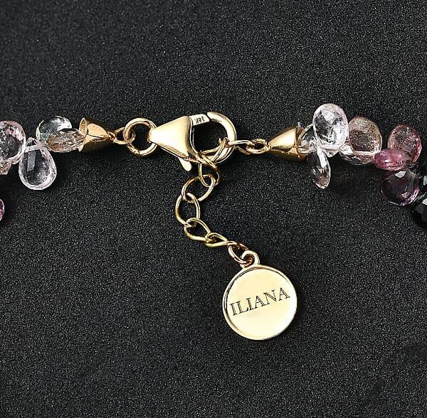 Shop Lc Certified & Appraised Iliana AAA Multi-Tourmaline 35.00 Ctw Beaded Bracelet In 18K Yellow Gold (7.00-8.00In)