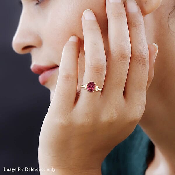 Shop Lc Certified & Appraised Iliana AAA Ouro Fino Rubellite And G-H SI Diamond 2.80 Ctw Ring In 18K Yellow Gold
