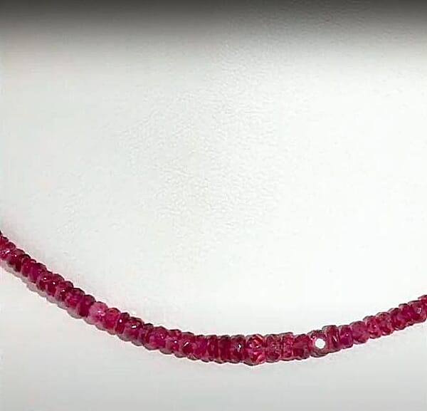 Shop Lc Certified & Appraised Iliana AAAA Ouro Fino Rubellite 53.00 Ctw Beaded Graduated Necklace In 18K Yellow Gold 18-20 Inches