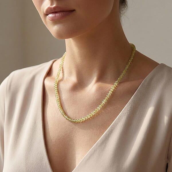 Shop Lc Certified & Appraised Iliana AAAA Sava Sphene 60.00 Ctw Beaded Necklace In 18K Yellow Gold 18 Inches