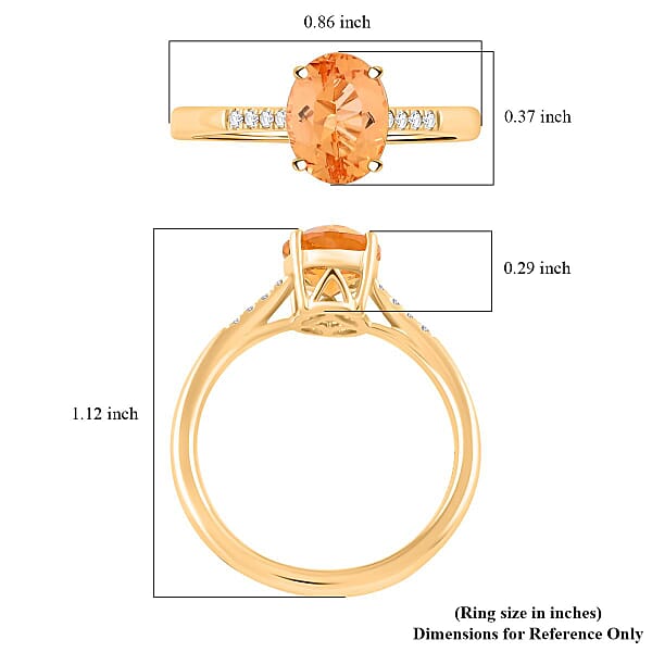 Shop Lc Certified & Appraised Luxoro 10K Yellow Gold AAA Imperial Topaz And G-H I2 Diamond Ring 2.15 Ctw