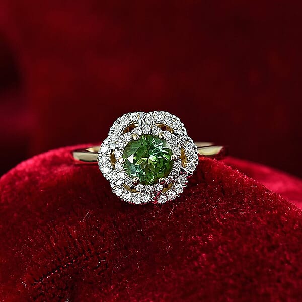 Shop Lc Certified & Appraised Luxoro 10K Yellow Gold AAA Sapo Tourmaline Diamond (I2) (0.25 Cts) Ring 1.46 Ctw