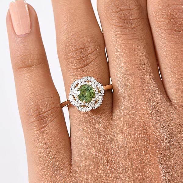 Shop Lc Certified & Appraised Luxoro 10K Yellow Gold AAA Sapo Tourmaline Diamond (I2) (0.25 Cts) Ring 1.46 Ctw