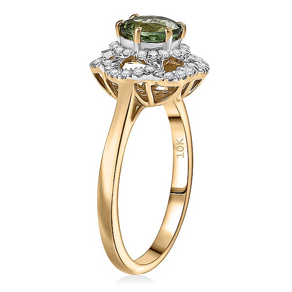 Shop Lc Certified & Appraised Luxoro 10K Yellow Gold AAA Sapo Tourmaline Diamond (I2) (0.25 Cts) Ring 1.46 Ctw