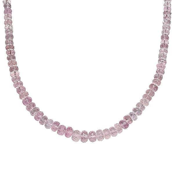 Shop Lc Certified & Appraised Luxoro 14K Rose Gold AAA Pink Morganite Beaded Necklace (18-20 Inches) 100.00 Ctw