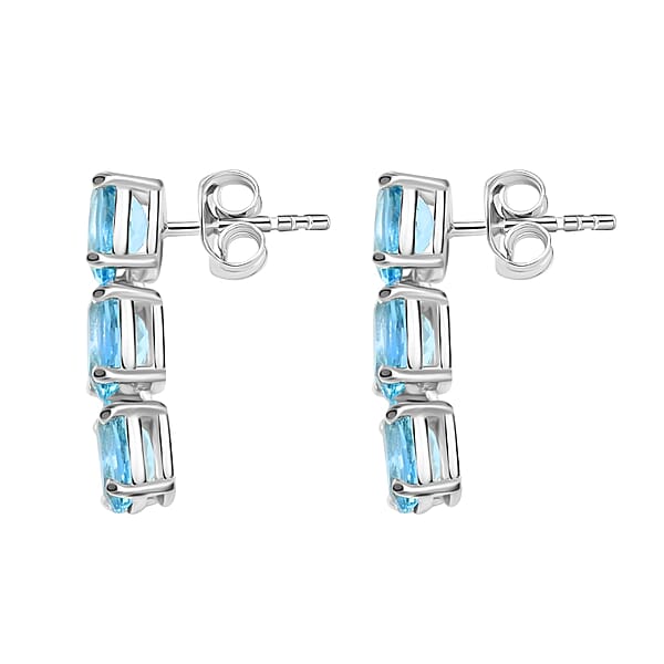 Shop Lc Certified & Appraised Luxoro 14K White Gold AAA Santa Maria Aquamarine Earrings 2.40 Ctw