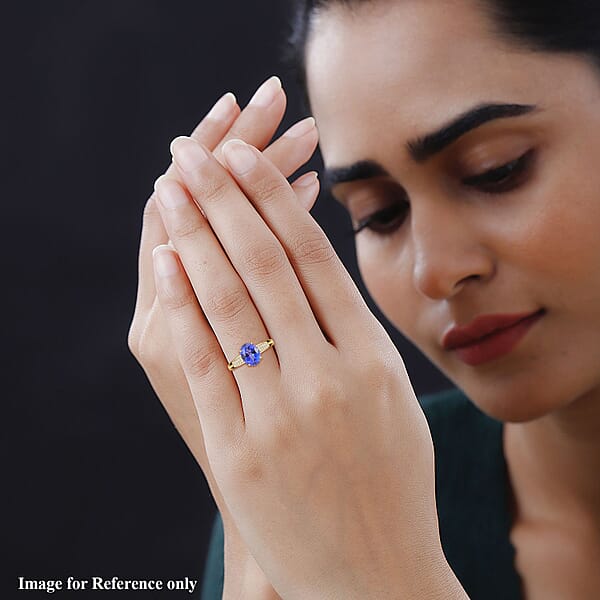 Shop Lc Certified & Appraised Luxoro 14K Yellow Gold AAA Tanzanite And G-H I2 Diamond Ring 3.00 Ctw