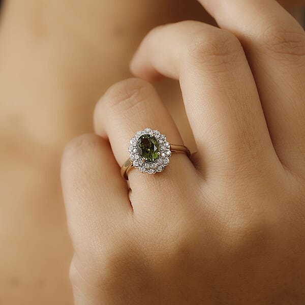 Shop Lc Certified & Appraised Luxoro AAA Aricanga Tourmaline And G-H I2 Diamond 1.42 Ctw Ring In 10K Yellow Gold