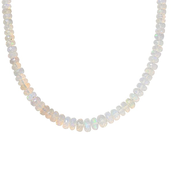 Shop Lc Certified & Appraised Luxoro AAA Ethiopian Welo Opal Beaded Graduated 64 Ctw Necklace 18-20 Inches In 10K Yellow Gold