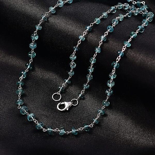 Shop Lc Certified & Appraised Luxoro AAA Lagoon Tourmaline Beaded 32 Ctw Necklace 20 Inches In 10K White Gold