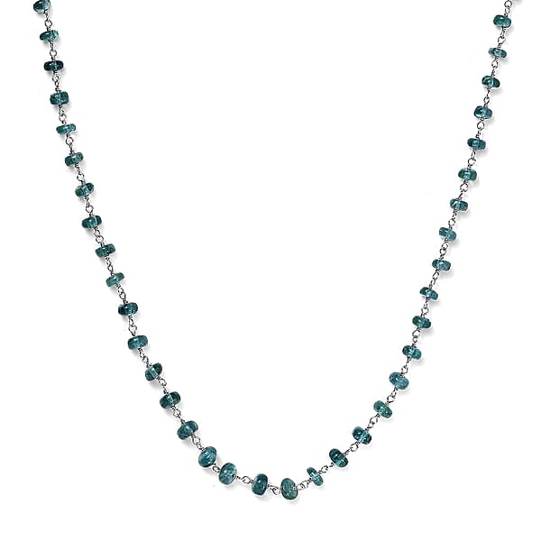 Shop Lc Certified & Appraised Luxoro AAA Lagoon Tourmaline Beaded 32 Ctw Necklace 20 Inches In 10K White Gold