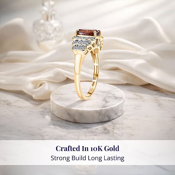 Shop Lc Certified & Appraised Luxoro AAA Madagascar Color Change Garnet And I2 Diamond 1.75 Ctw Ring In 10K Yellow Gold