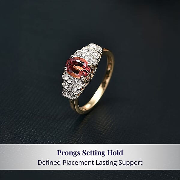 Shop Lc Certified & Appraised Luxoro AAA Madagascar Color Change Garnet And I2 Diamond 1.75 Ctw Ring In 10K Yellow Gold