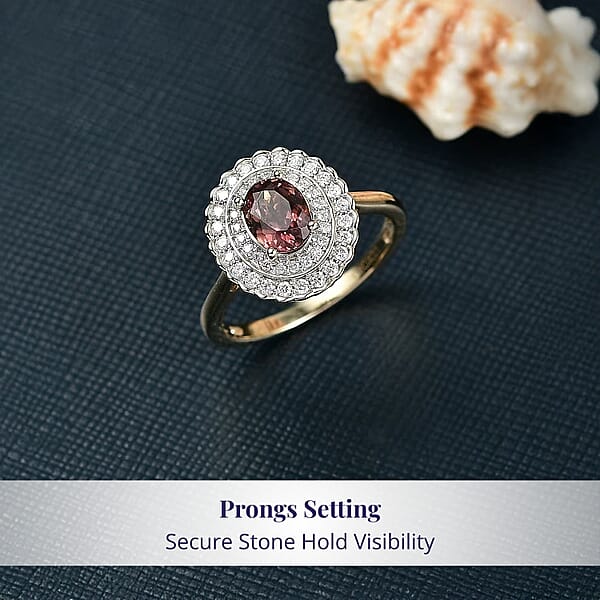 Shop Lc Certified & Appraised Luxoro AAA Madagascar Color Change Garnet And I2 Diamond 2.00 Ctw Ring In 10K Yellow Gold