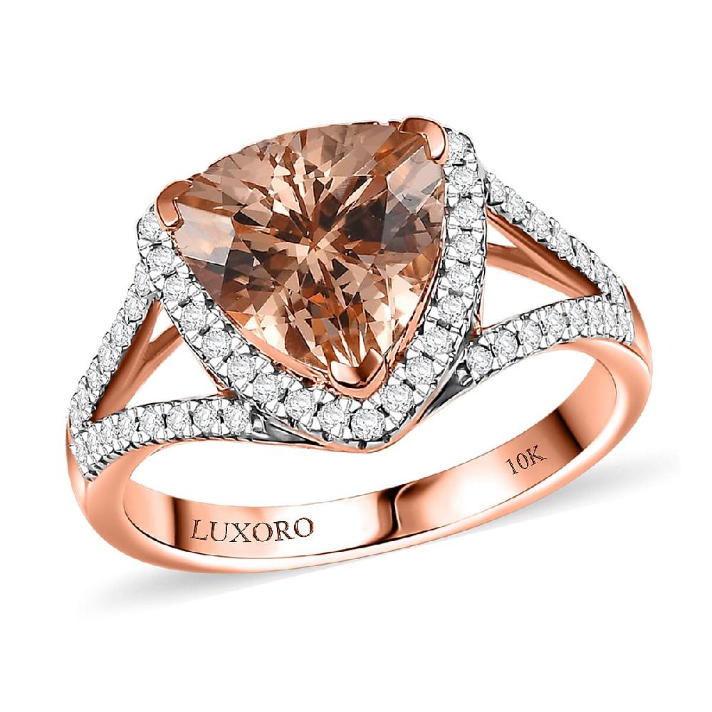 shop lc Certified & Appraised Luxoro AAA Marropino Morganite and G-H I2 Diamond 3.50 ctw Ring in 10K Rose Gold 4.20 Grams (Del. in 10-15 Days) shop lc Certified & Appraised Luxoro AAA Marropino Morganite and G-H I2 Diamond 3.50 ctw Ring in 10K Rose Gold 4.20 Grams (Del. in 10-15 Days)