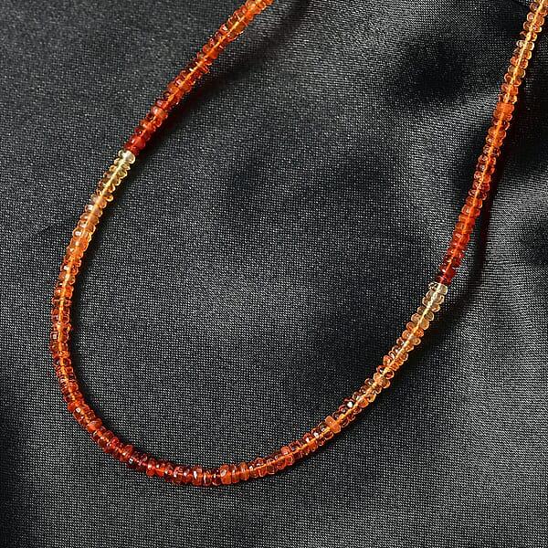 Shop Lc Certified & Appraised Luxoro AAA Mexican Fire Opal Beaded Graduated 25.00 Ctw Necklace 18-20 Inches In 10K Yellow Gold
