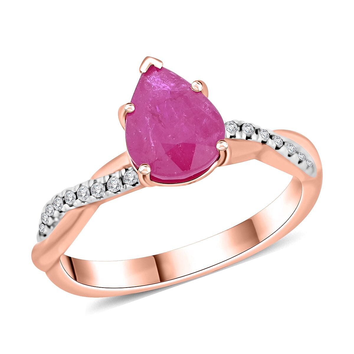 shop lc Certified & Appraised Luxoro AAA Montepuez Ruby and G-H I2 Diamond 2.10 ctw Ring in 14K Rose Gold