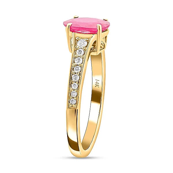 Shop Lc Certified & Appraised Luxoro AAA Montepuez Ruby And Diamond 2.50 Ctw Ring In 14K Yellow Gold Gold Wedding Ring